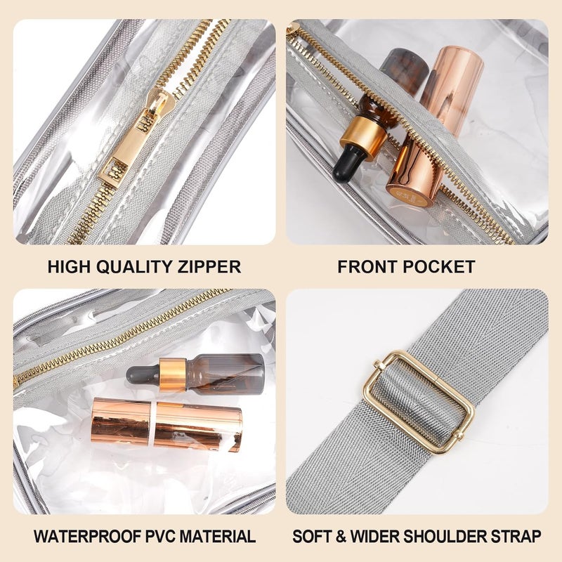 Fibrdoo Clear Bag Stadium Approved, Leather Clear Crossbody Purse Bag for Concerts Sports Events Festivals - Image 5